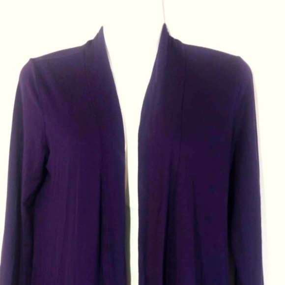 Always Indigo Women Sz S Purple Cardigan Jersey Knit Drape Work Office Business - Picture 3 of 7